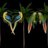 ijustlovethatfabricstore Parrots & Palms Fabric in black